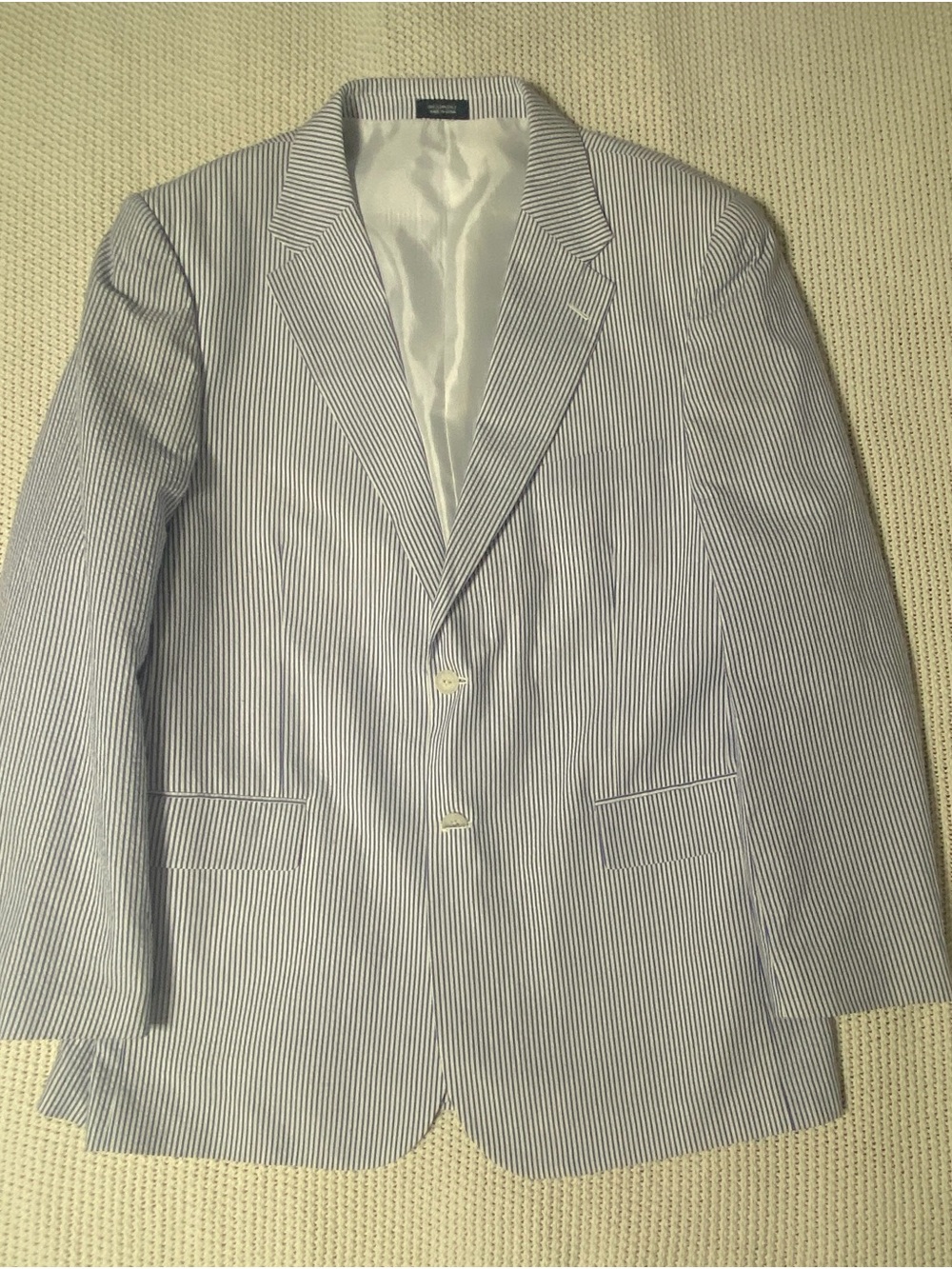 Saddlebred Blue and White Seersucker Sport Coat